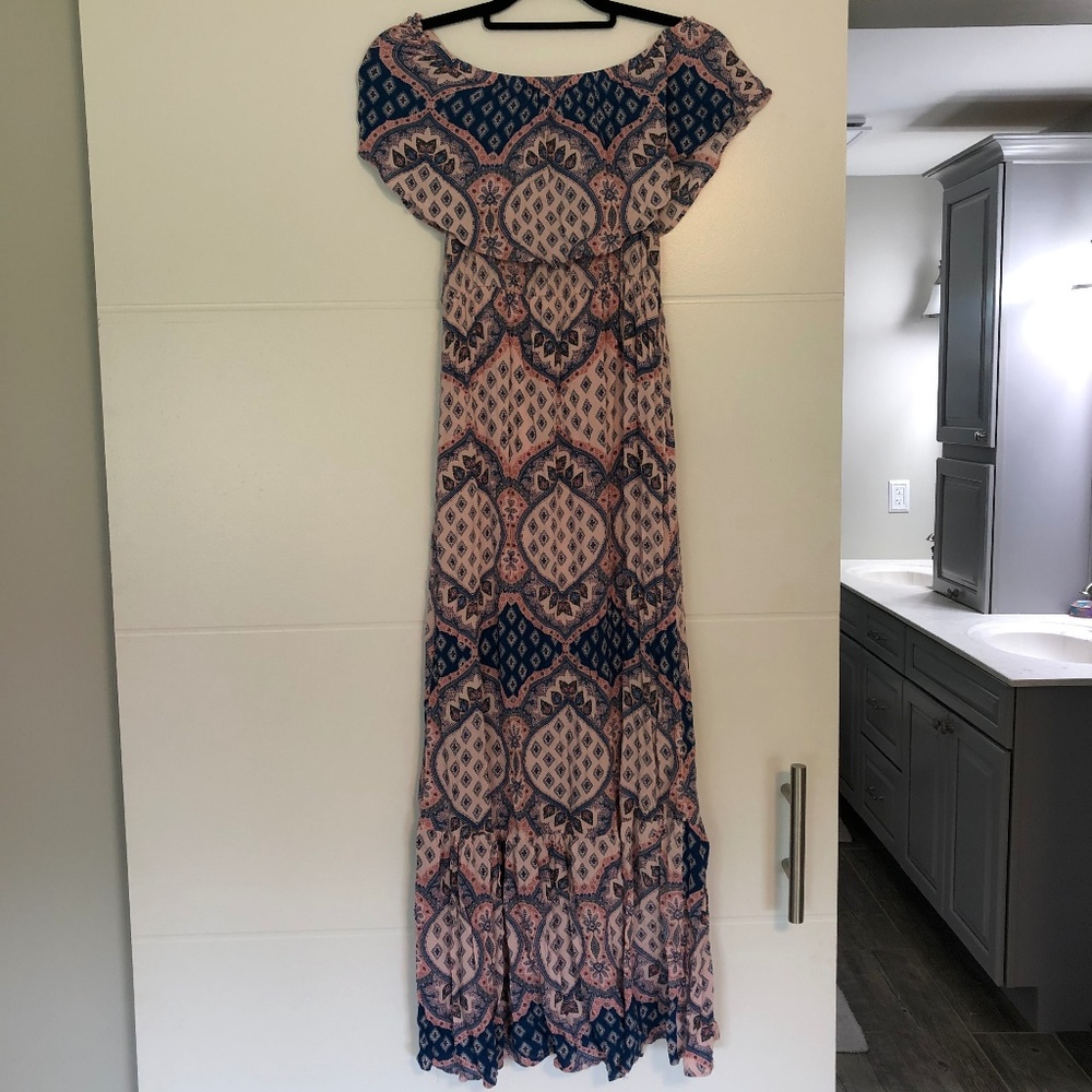 off the shoulder maxi dress